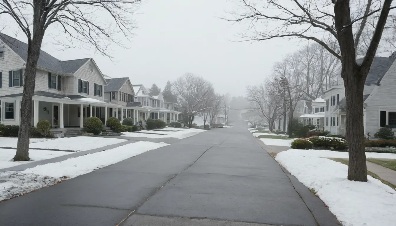 A residential street with new concrete driveways in Newton